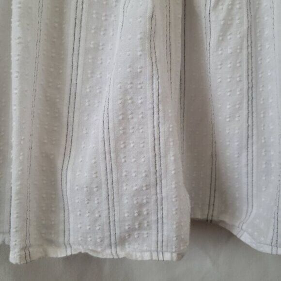 Volcom Medium Strappy white tank Cami Fair Lady Top Cotton Blend ruched tie EUC - Picture 3 of 8